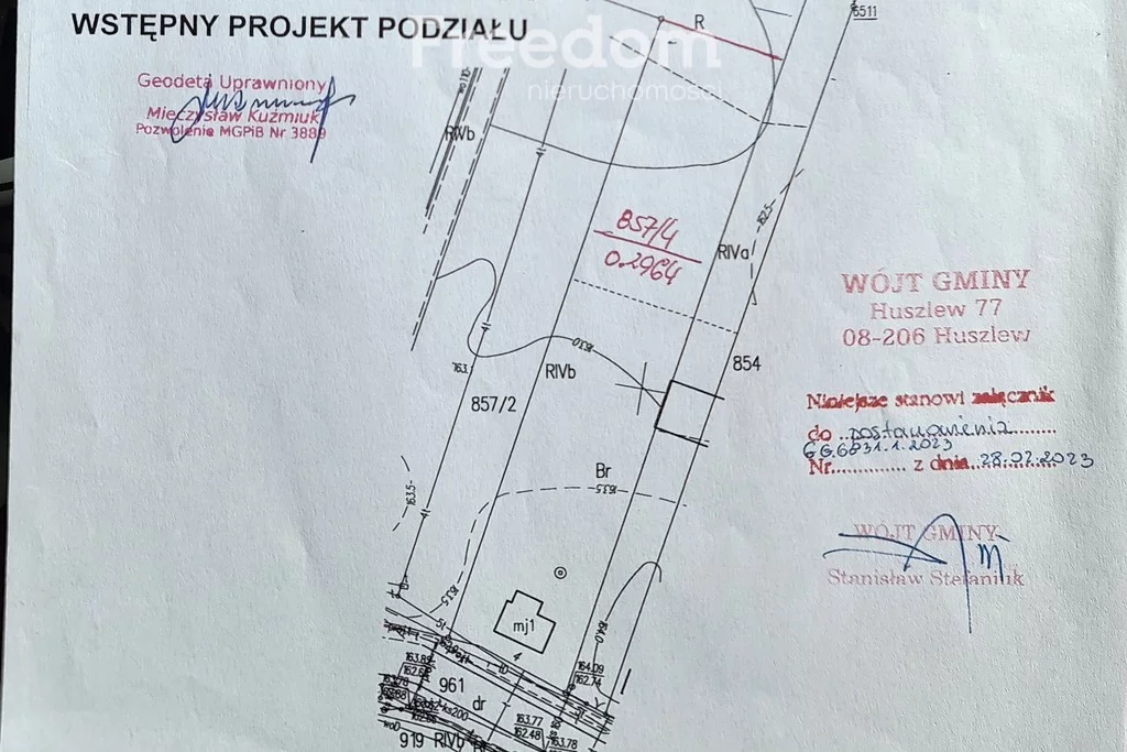 Działka 2 900,00 m², oferta nr , 7947/3685/OGS, Huszlew