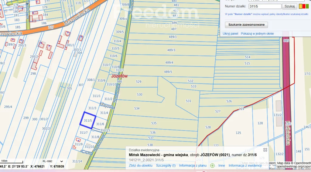 Działka 1 194,00 m², oferta nr , 9939/3685/OGS, Józefów