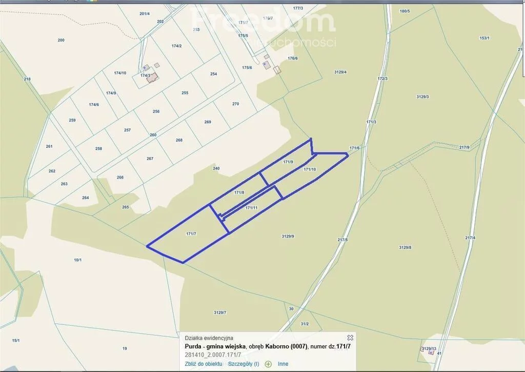 Działka 20 999,00 m², oferta nr , 11160/3685/OGS, Kaborno