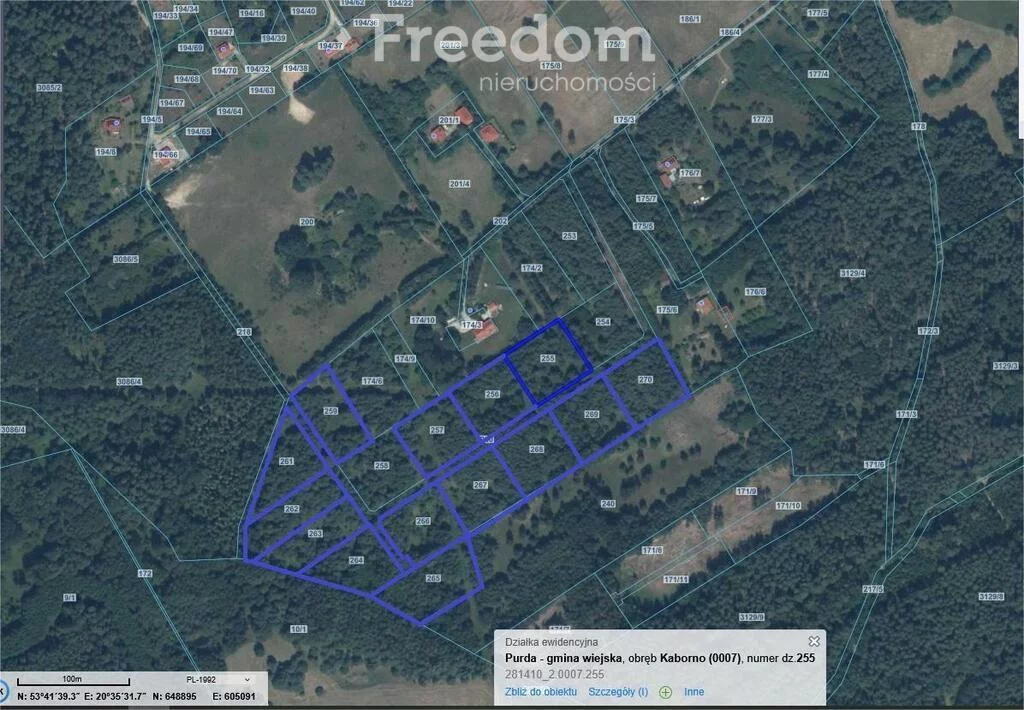 Działka 46 873,00 m², oferta nr , 11161/3685/OGS, Kaborno