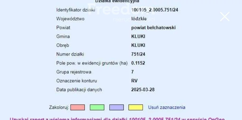 Działka 1 100,00 m², oferta nr , 10305/3685/OGS, Kluki