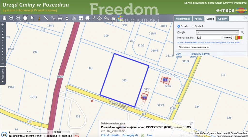 Działka 840,00 m², oferta nr , 10938/3685/OGS, Pozezdrze, Księżycowa