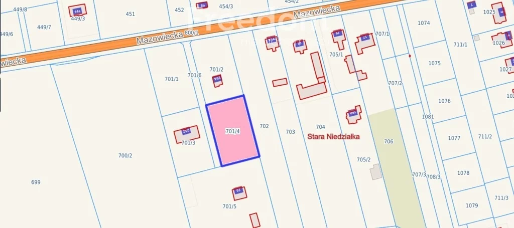 Działka 1 865,00 m², oferta nr , 11505/3685/OGS, Stara Niedziałka, Mazowiecka