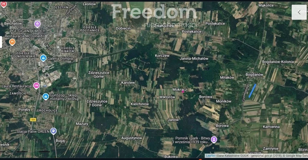 Działka 1 300,00 m², oferta nr , 8715/3685/OGS, Mokracz