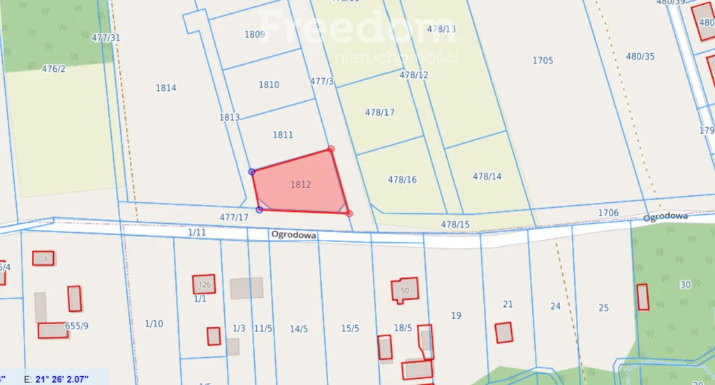 Działka 1 114,00 m², Dębe Wielkie, Nadrzeczna, Sprzedaż