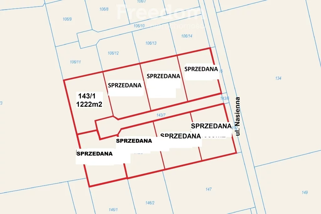 Działka 1 222,00 m², oferta nr , 5120/3685/OGS, Nowy Dwór Gdański, Nasienna