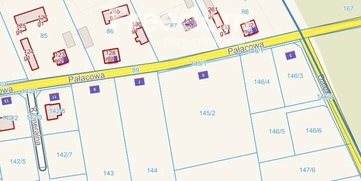 Działka 1 213,00 m², oferta nr , 11079/3685/OGS, Grzegorzewice, Pałacowa