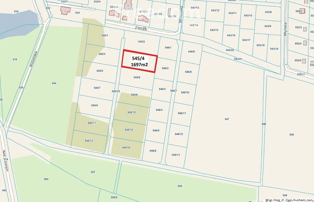 Działka 1 697,00 m², Jantar, Południowa, Sprzedaż