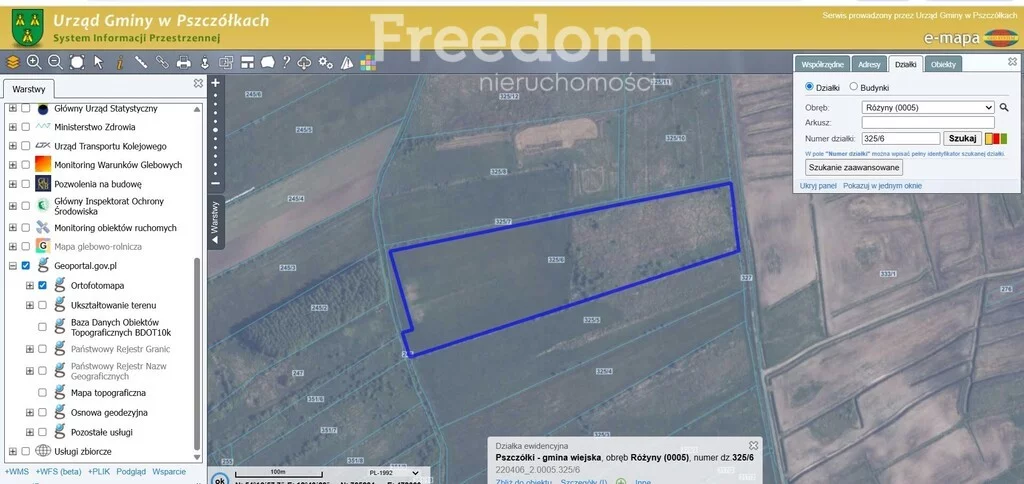 Działka 41 500,00 m², oferta nr , 11432/3685/OGS, Różyny