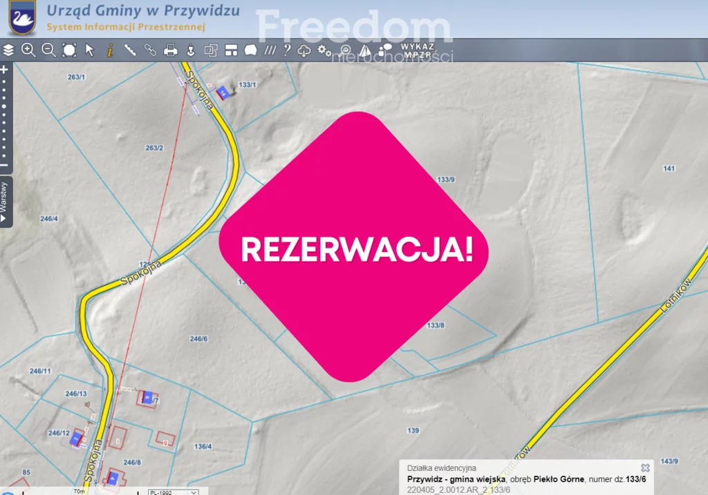 Działka 1 503,00 m², oferta nr , 9056/3685/OGS, Piekło Górne, Spokojna