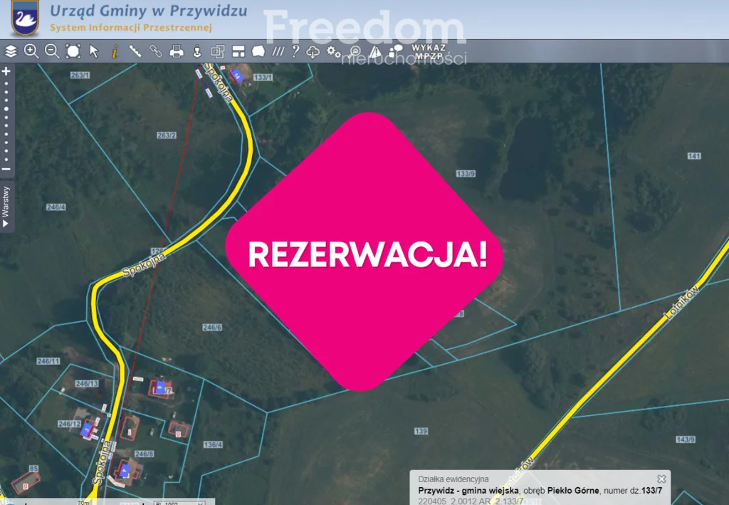Działka 1 502,00 m², oferta nr , 9503/3685/OGS, Piekło Górne, Spokojna