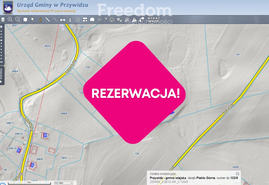 Działka 1 549,00 m², oferta nr , 9505/3685/OGS, Piekło Górne, Spokojna