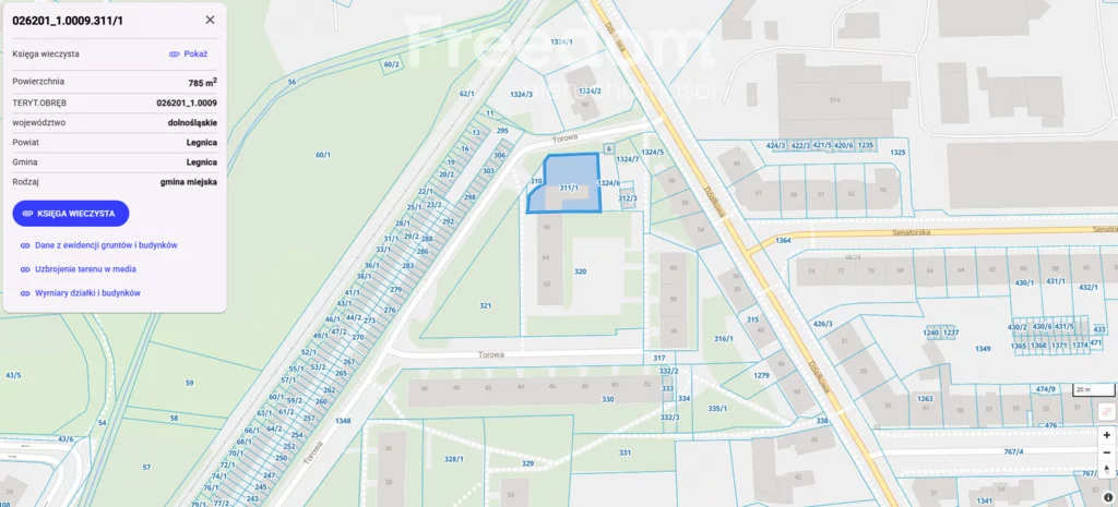 Działka 785,00 m², oferta nr , 10509/3685/OGS, Legnica, Torowa