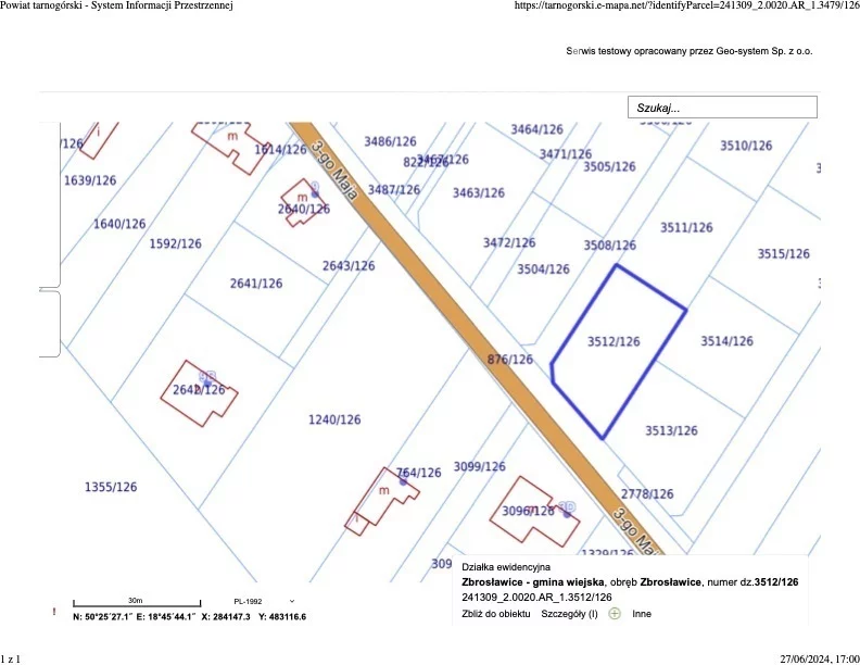 Działka 681,00 m², Zbrosławice, Sprzedaż