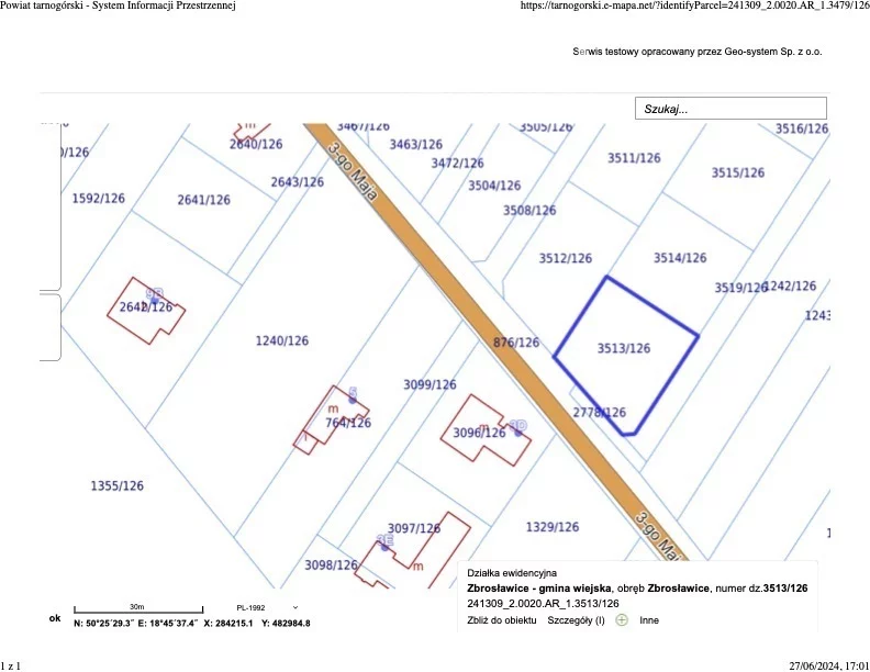 Działka 686,00 m², Zbrosławice, Sprzedaż