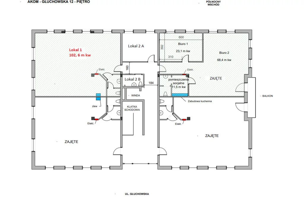 Biuro 102,60 m², oferta nr , 1768/3685/OLW, Piła, Głuchowska