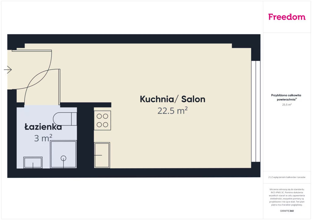 1 pokój, mieszkanie 25,54 m², piętro 2, oferta nr , 40318/3685/OMS, Wrocław, Bierutowska