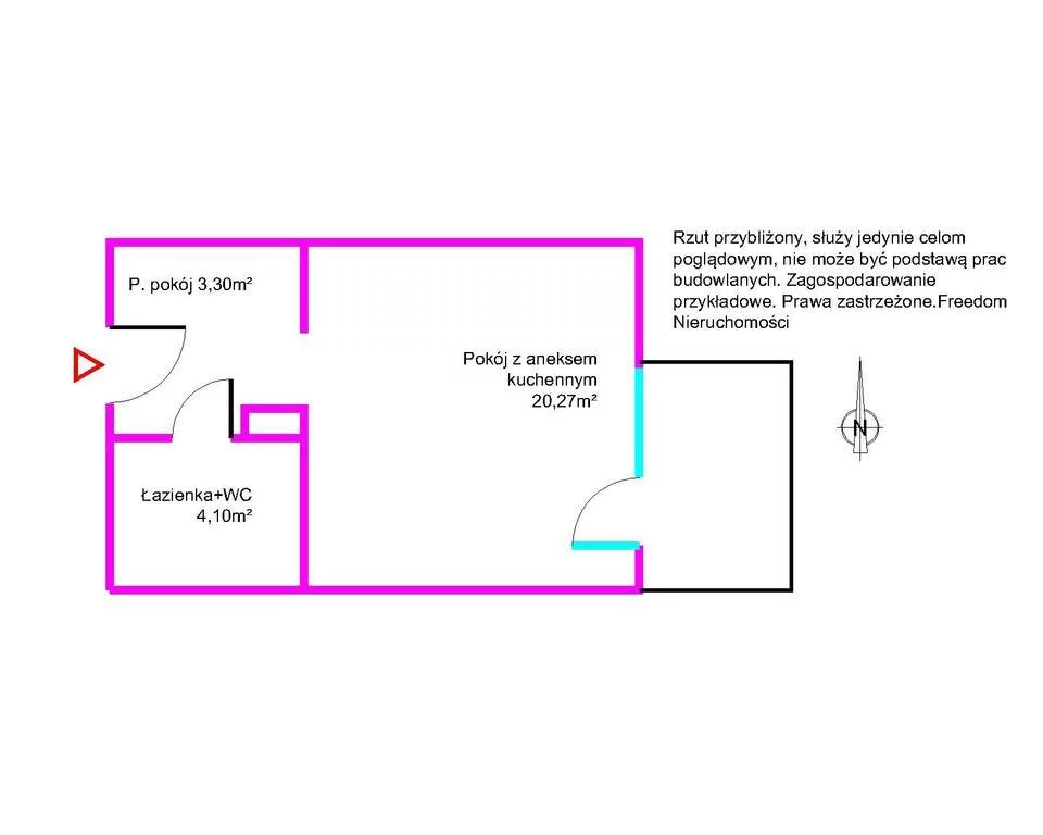 1 pokój, mieszkanie 27,67 m², piętro 1, oferta nr , 38144/3685/OMS, Toruń, Wrzosy, JAR, Henryka Strobanda