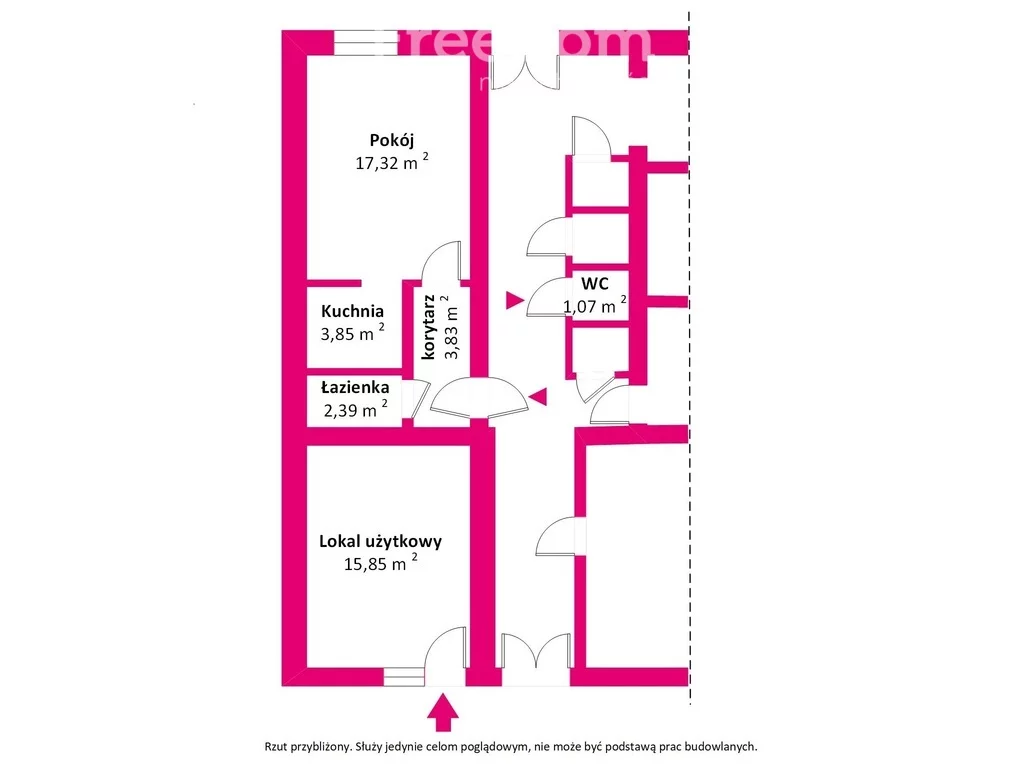 1 pokój, mieszkanie 44,46 m², piętro 1, oferta nr , 37971/3685/OMS, Łask, Kościelna