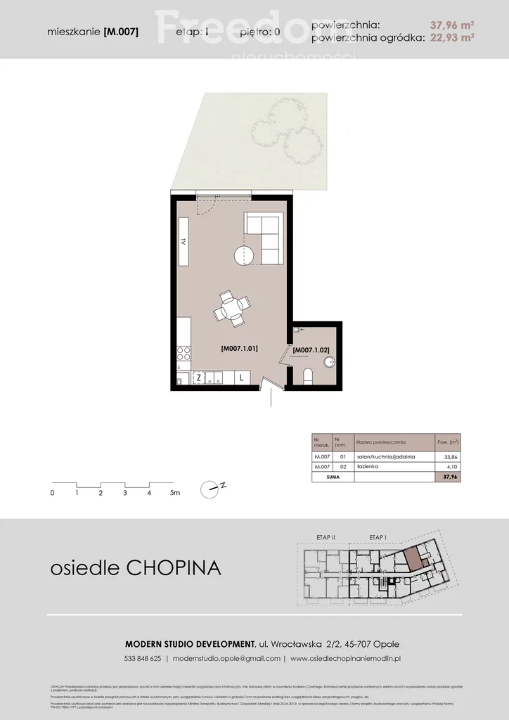 1 pokój, mieszkanie 38,00 m², parter, oferta nr , 40081/3685/OMS, Niemodlin