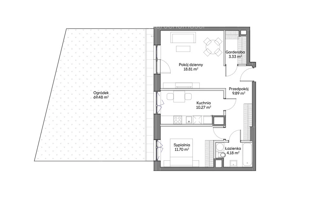 1 pokój, mieszkanie 30,22 m², parter, oferta nr , 33475/3685/OMS, Warszawa, Praga Południe, Praga Południe