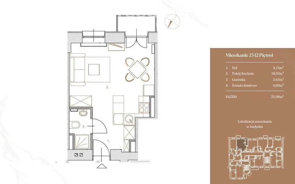 1 pokój, apartament 25,08 m², piętro 2, oferta nr , 33625/3685/OMS, Warszawa, Praga Południe, Praga Południe