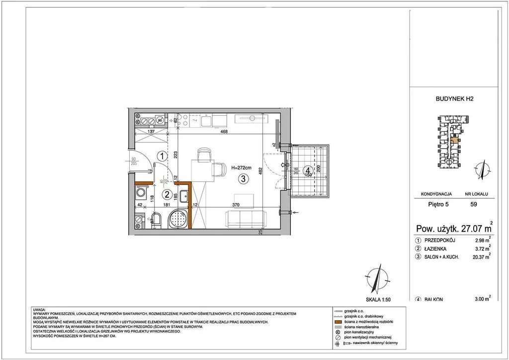 1 pokój, mieszkanie 27,07 m², piętro 5, oferta nr , 33560/3685/OMS, Warszawa, Rembertów, Rembertów
