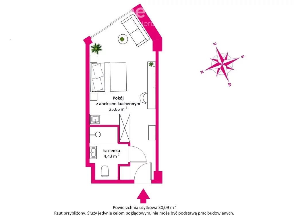 1 pokój, mieszkanie 30,09 m², piętro 2, oferta nr , 38997/3685/OMS, Kołobrzeg, Wschodnia