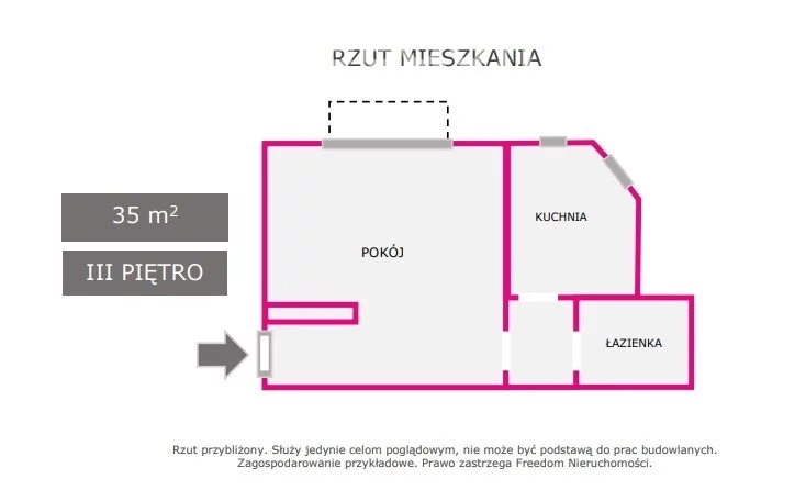 1 pokój, mieszkanie 35,00 m², piętro 3, oferta nr , 7064/3685/OMW, Sosnowiec, Dęblińska