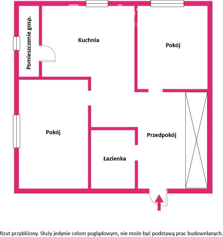 2 pokoje, mieszkanie 55,22 m², piętro 2, oferta nr , 34041/3685/OMS, Brzeg, 1 Maja