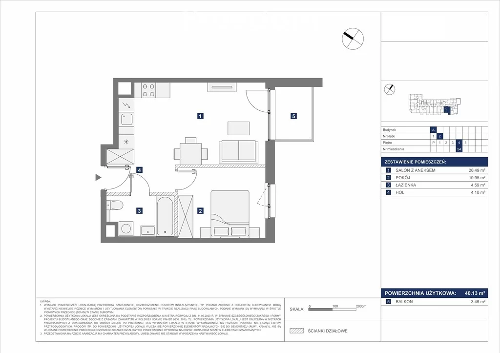 2 pokoje, mieszkanie 40,13 m², piętro 4, oferta nr , 33754/3685/OMS, Warszawa, Mokotów, Mokotów, Antoniewska