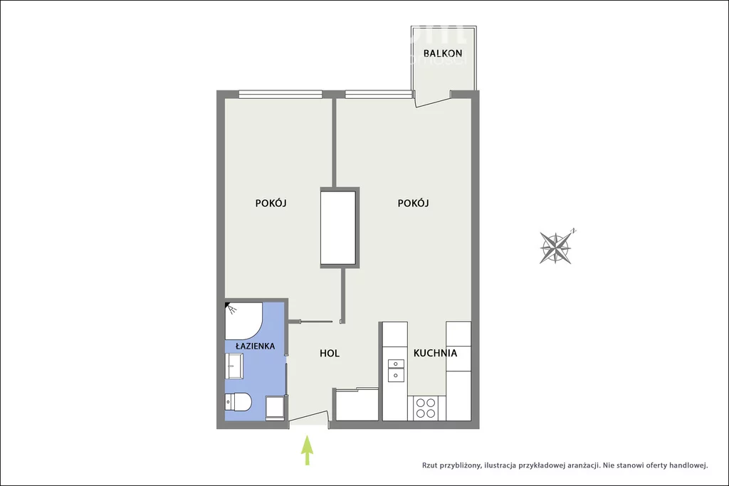 2 pokoje, mieszkanie 37,10 m², piętro 7, oferta nr , 40564/3685/OMS, Warszawa, Mokotów, Mokotów, Belwederska