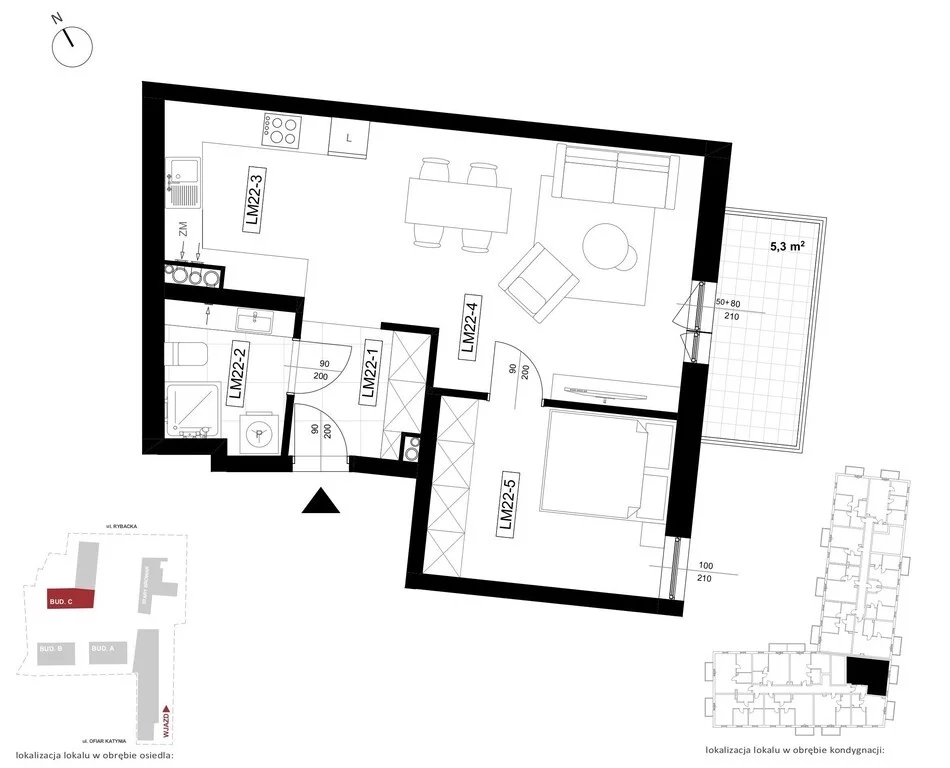 2 pokoje, mieszkanie 46,92 m², piętro 1, oferta nr , 38223/3685/OMS, Brzeg