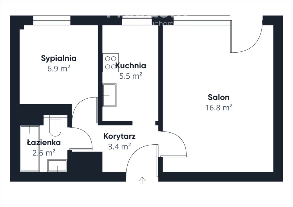 2 pokoje, mieszkanie 35,80 m², piętro 1, oferta nr , 39732/3685/OMS, Olsztyn, Dworcowa