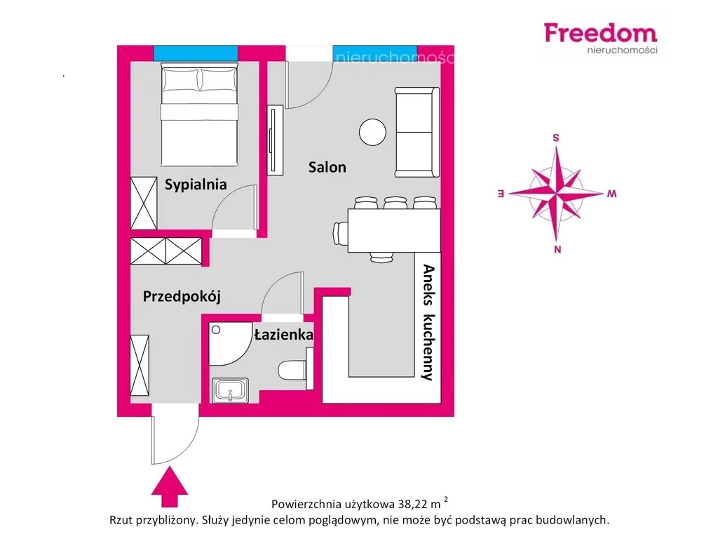 2 pokoje, mieszkanie 38,22 m², parter, oferta nr , 40049/3685/OMS, Gdynia, Fryderyka Chopina
