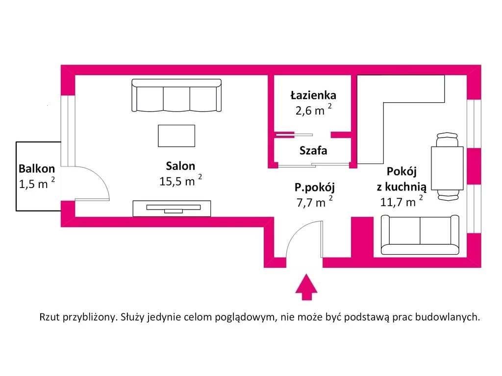 2 pokoje, mieszkanie 37,52 m², piętro 1, oferta nr , 39786/3685/OMS, Iława, Grunwaldzka