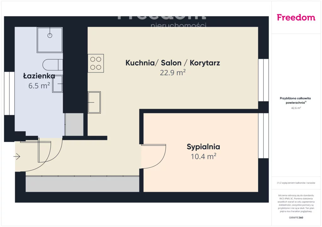 2 pokoje, mieszkanie 41,84 m², piętro 2, oferta nr , 40101/3685/OMS, Koszalin, Harcerska