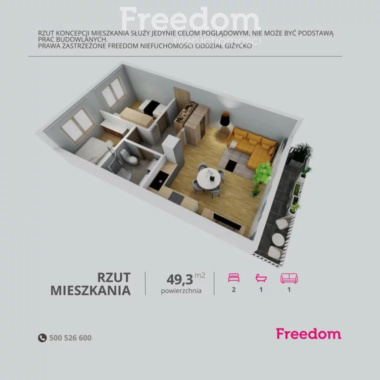 2 pokoje, mieszkanie 49,30 m², piętro 4, oferta nr , 33185/3685/OMS, Giżycko, Jagiełły 10