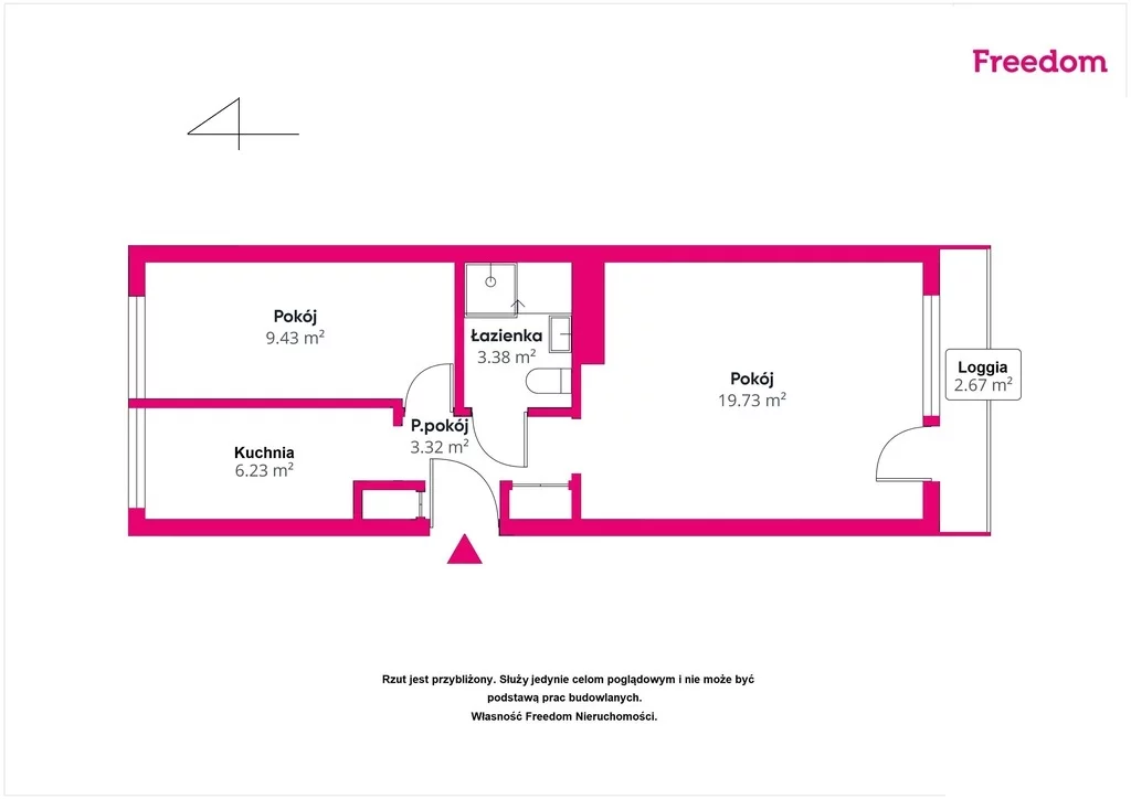 2 pokoje, mieszkanie 42,45 m², piętro 3, oferta nr , 37772/3685/OMS, Oświęcim, Jana Kasprowicza
