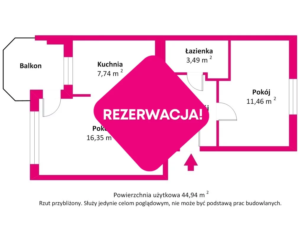 2 pokoje, mieszkanie 44,94 m², piętro 4, oferta nr , 39407/3685/OMS, Ełk, Jana Pawła II