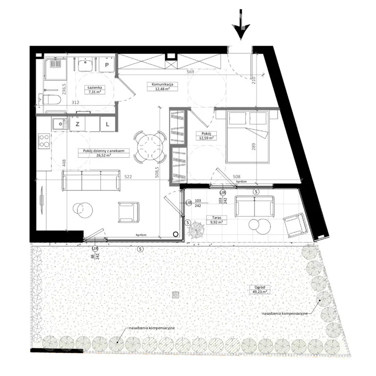 2 pokoje, mieszkanie 58,90 m², parter, oferta nr , 38406/3685/OMS, Poznań, Sołacz, Sołacz, Kazimierza Pułaskiego