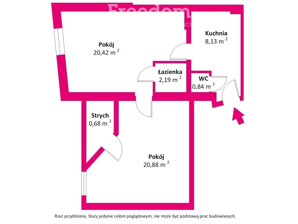 2 pokoje, mieszkanie 52,14 m², piętro 2, oferta nr , 38137/3685/OMS, Ełk, Kolejowa