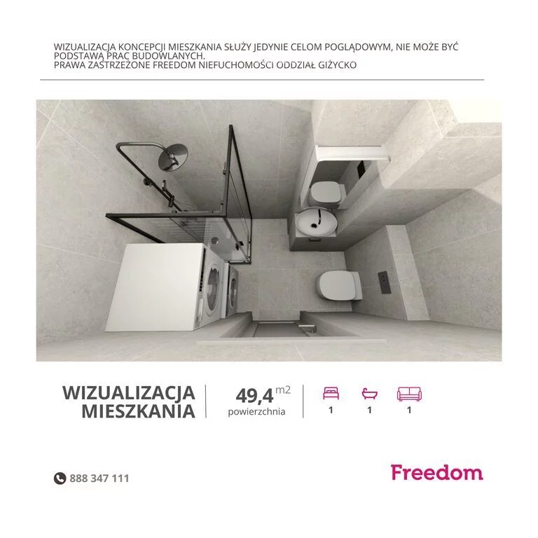 2 pokoje, mieszkanie 49,40 m², piętro 4, oferta nr , 38607/3685/OMS, Giżycko, Kombatantów