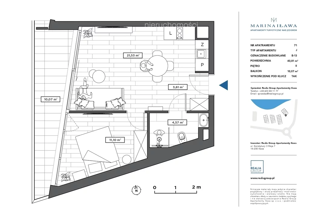 Mieszkanie na sprzedaż, 40,81 m², 2 pokoje, 2 piętro, oferta nr 27061/3685/OMS