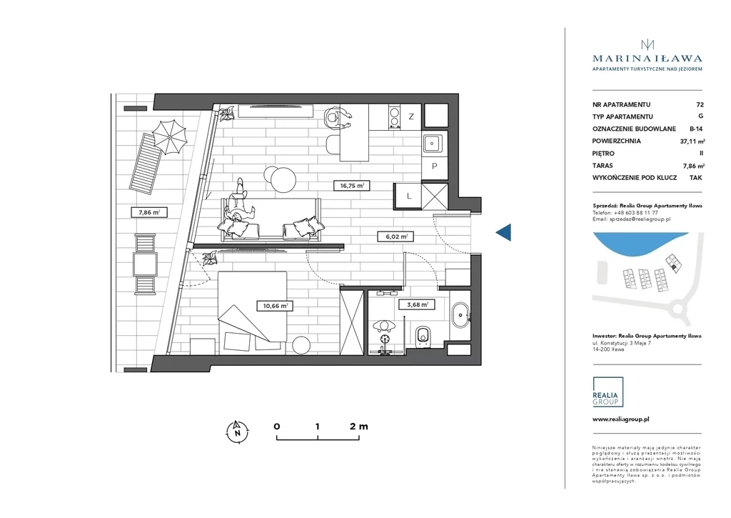 Mieszkanie na sprzedaż, 37,11 m², 2 pokoje, 2 piętro, oferta nr 27062/3685/OMS