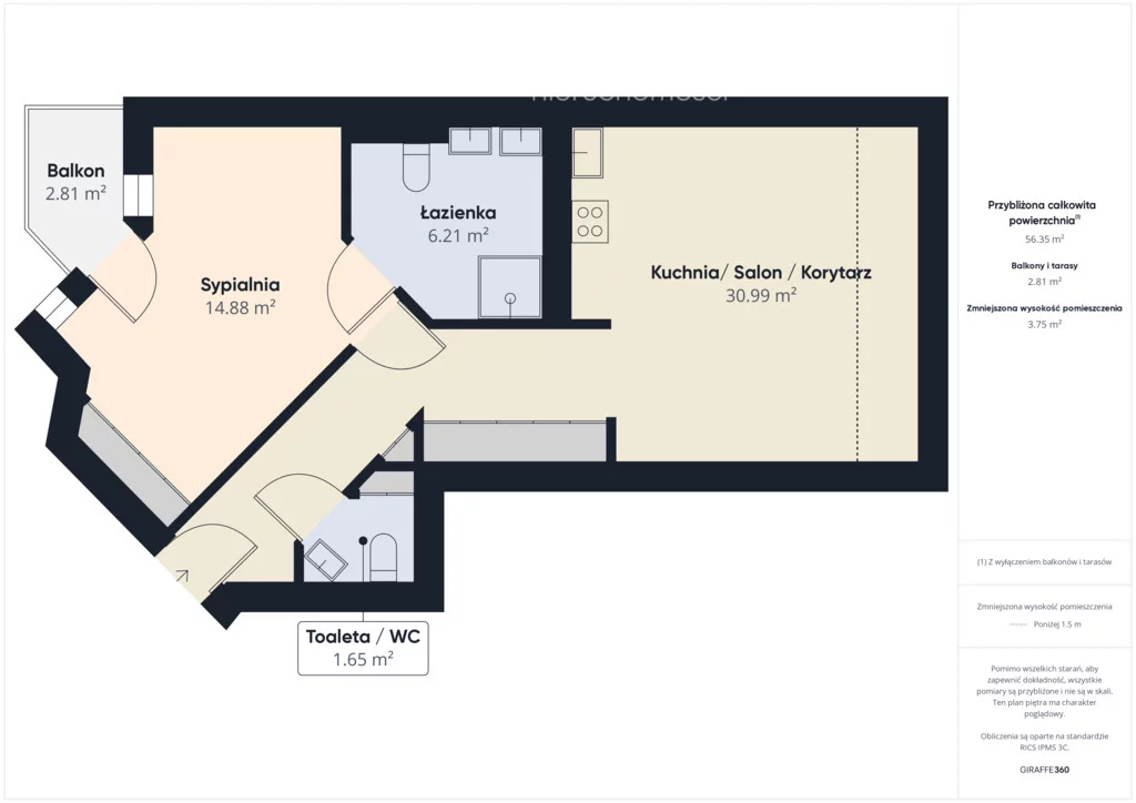 2 pokoje, apartament 57,00 m², piętro 4, oferta nr , 40302/3685/OMS, Wrocław, Krawiecka