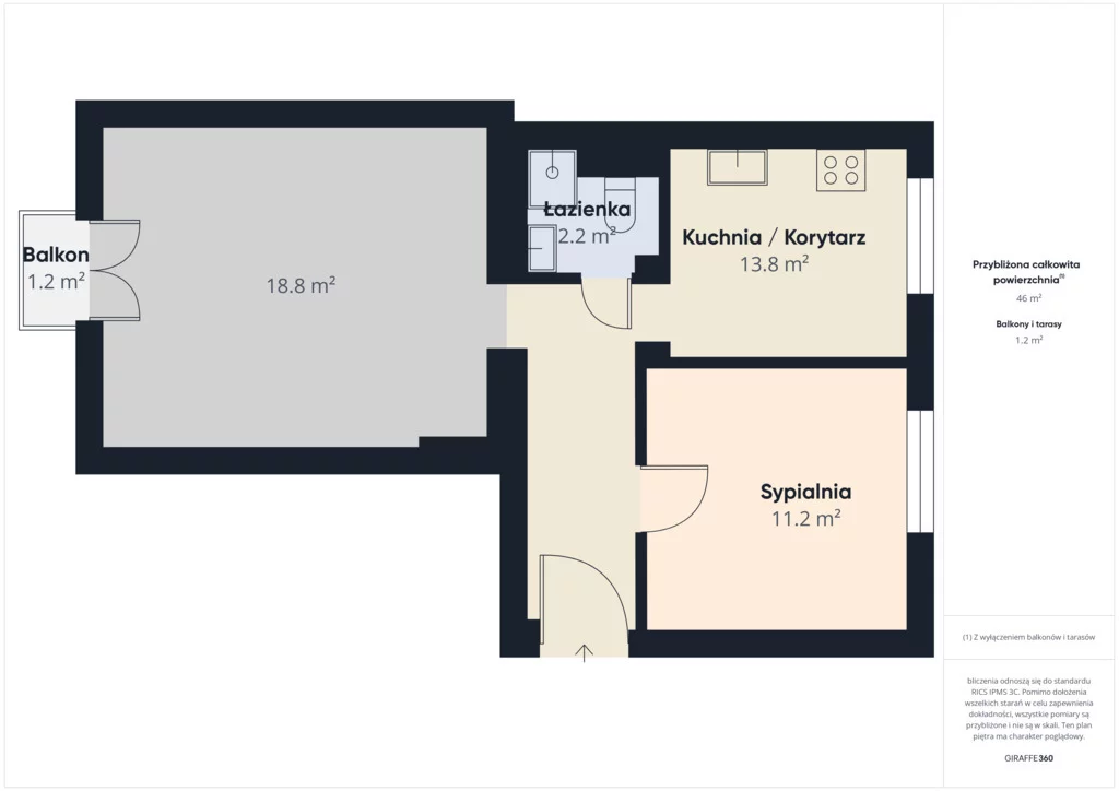 2 pokoje, mieszkanie 46,14 m², piętro 1, oferta nr , 39522/3685/OMS, Białystok, Centrum, Lipowa