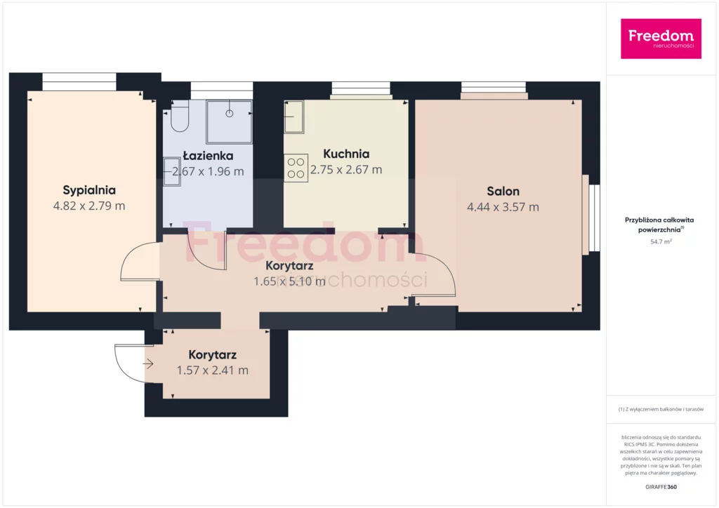 2 pokoje, mieszkanie 54,70 m², piętro 2, oferta nr , 39122/3685/OMS, Piła, Marii Konopnickiej
