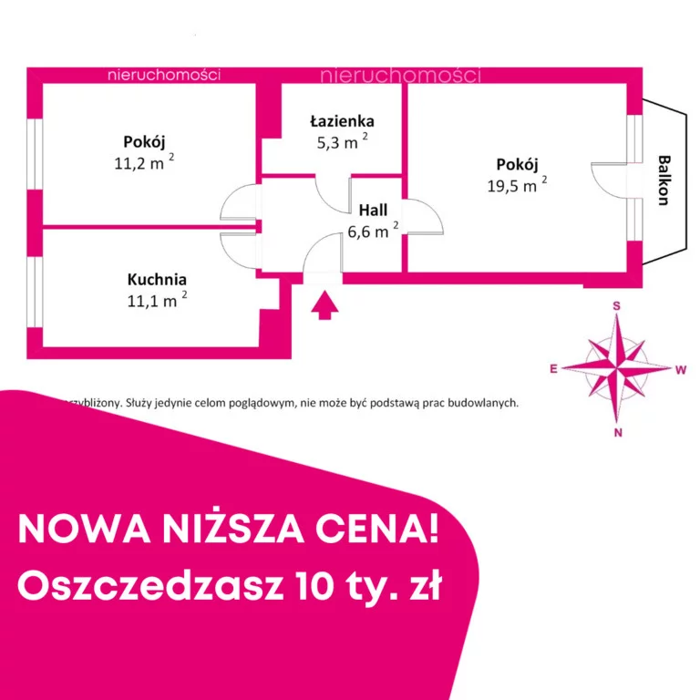 Mieszkanie dwupokojowe 56,00 m², Częstochowa, Mazowiecka, Sprzedaż