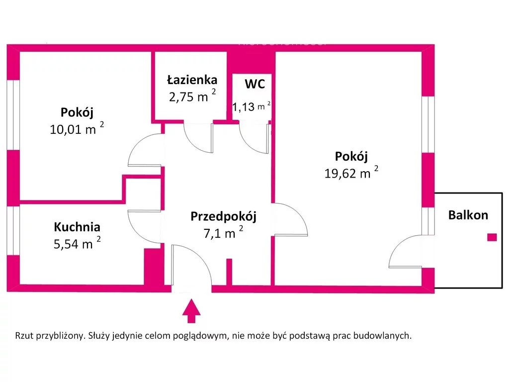 2 pokoje, mieszkanie 52,43 m², piętro 3, oferta nr , 40125/3685/OMS, Siedlce, Mazurska